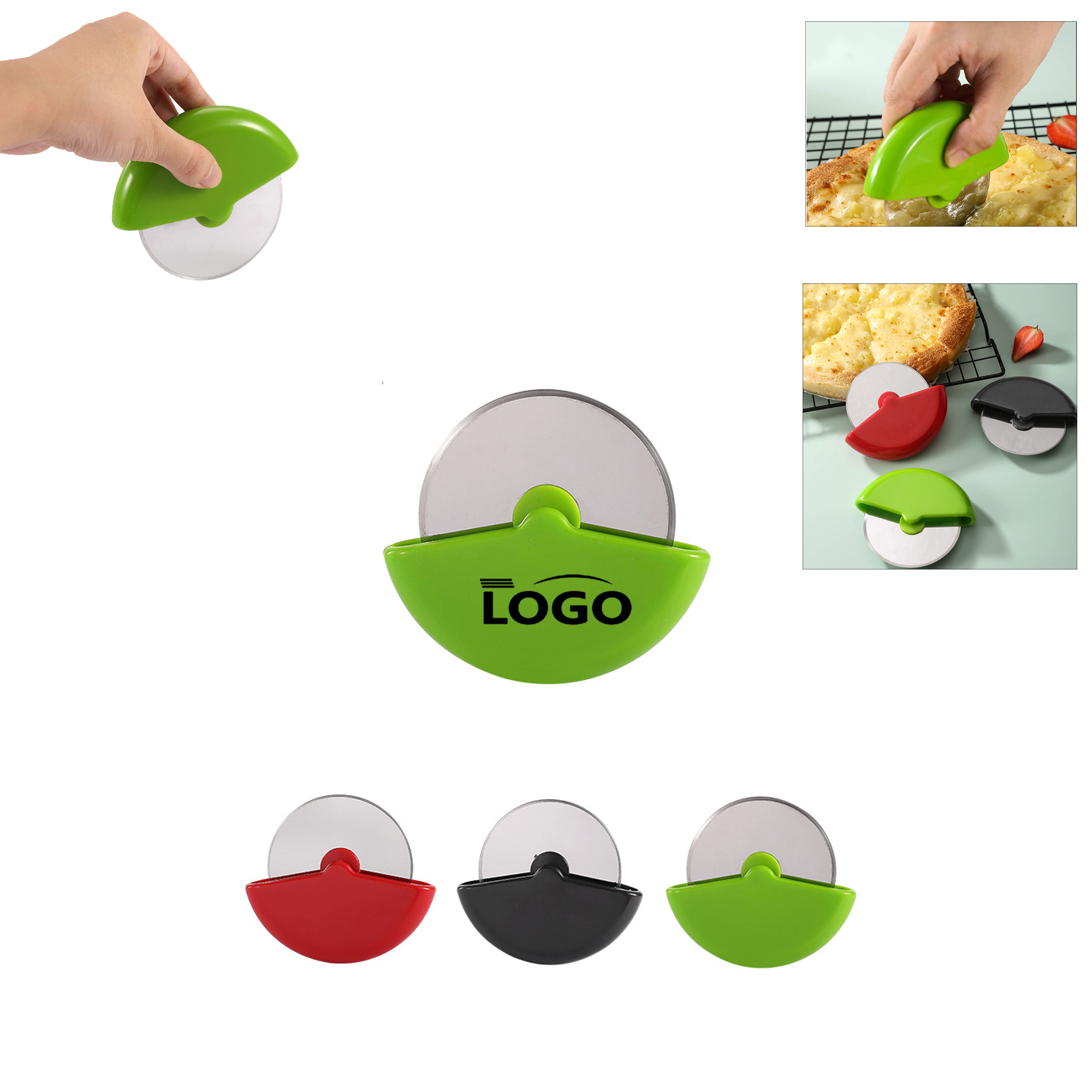 Kitchen Round Roller Pizza Cutter Wheel Knife With Your Logo 2