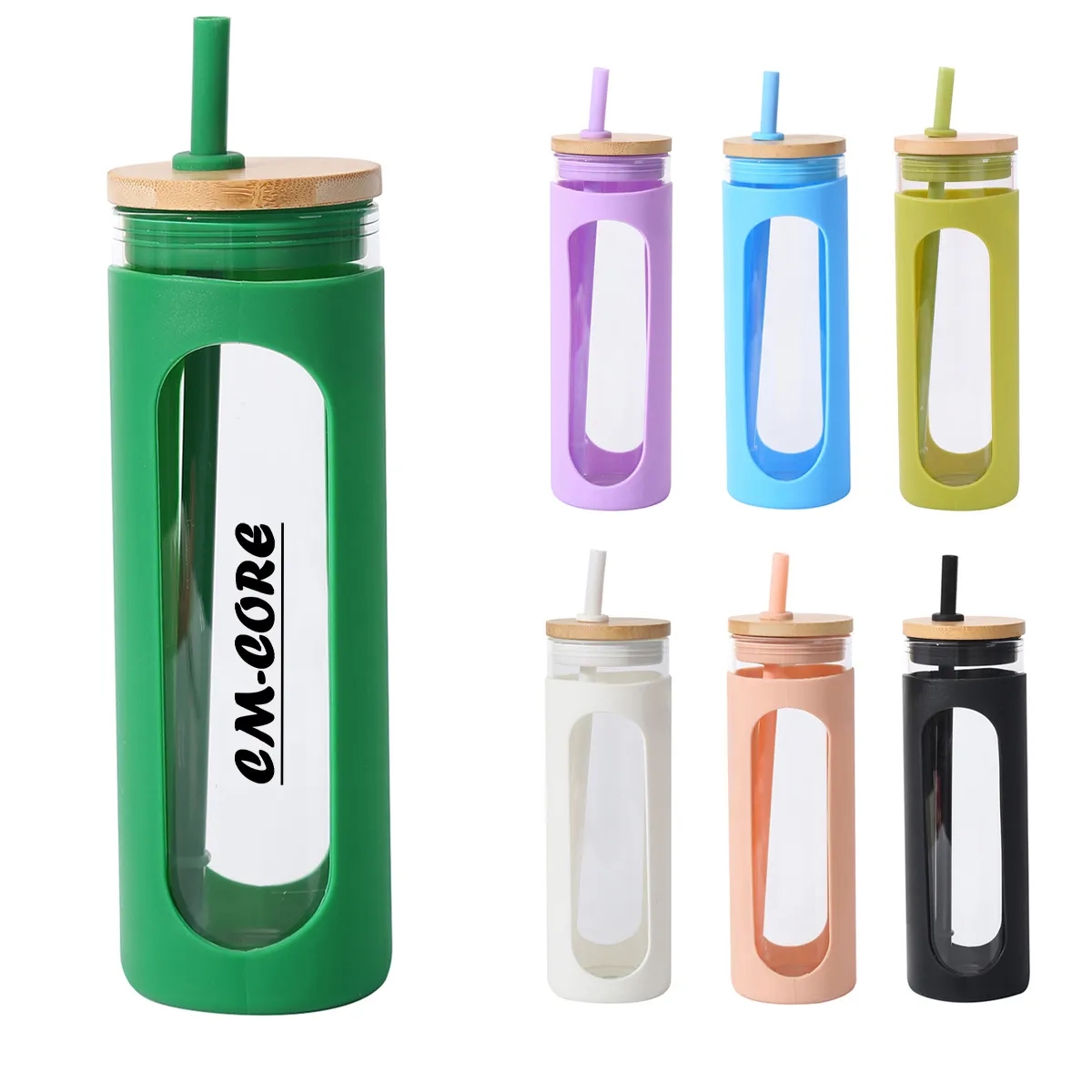 20oz Straw Lid Glass Water Tumble 2