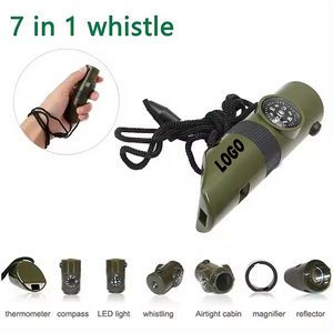 7 In 1 Outdoor Emergency Survival Whistle With Lanyard 9