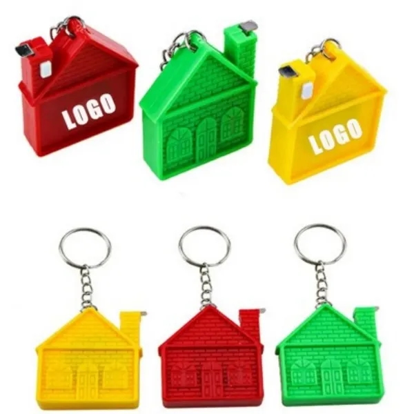 House Shape Keychain With Tape Measure 3