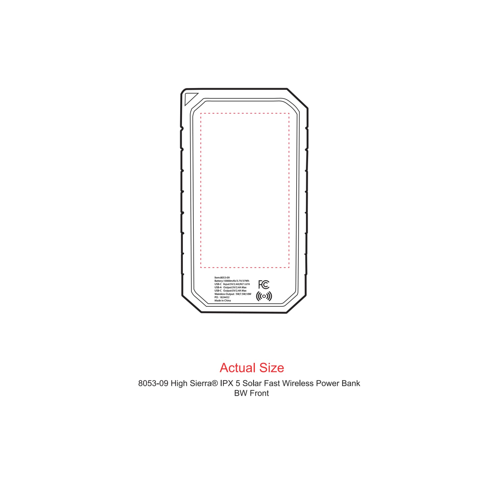 High Sierra® IPX 5 Solar Fast Wireless Power Bank 87