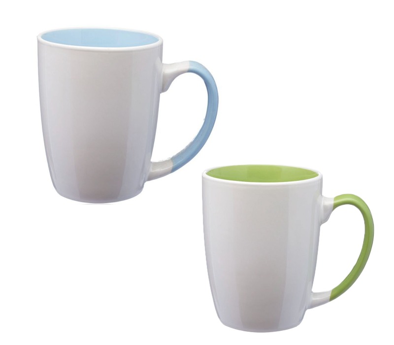 Two-Tone White Stoneware Mug, 12 oz. 5