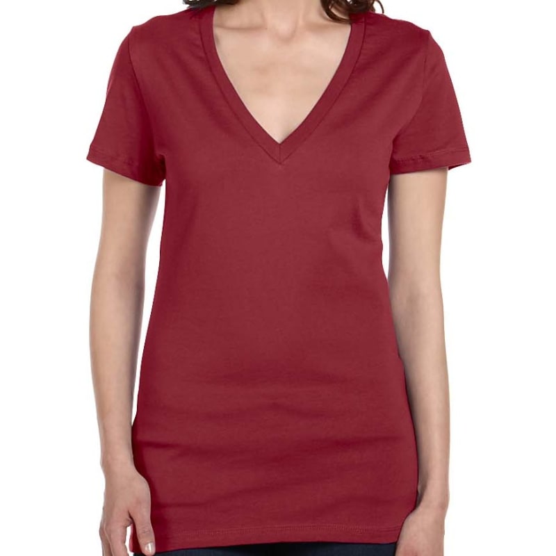 Bella Ladies Jersey Short-Sleeve Deep V-Neck T-Shirt 30