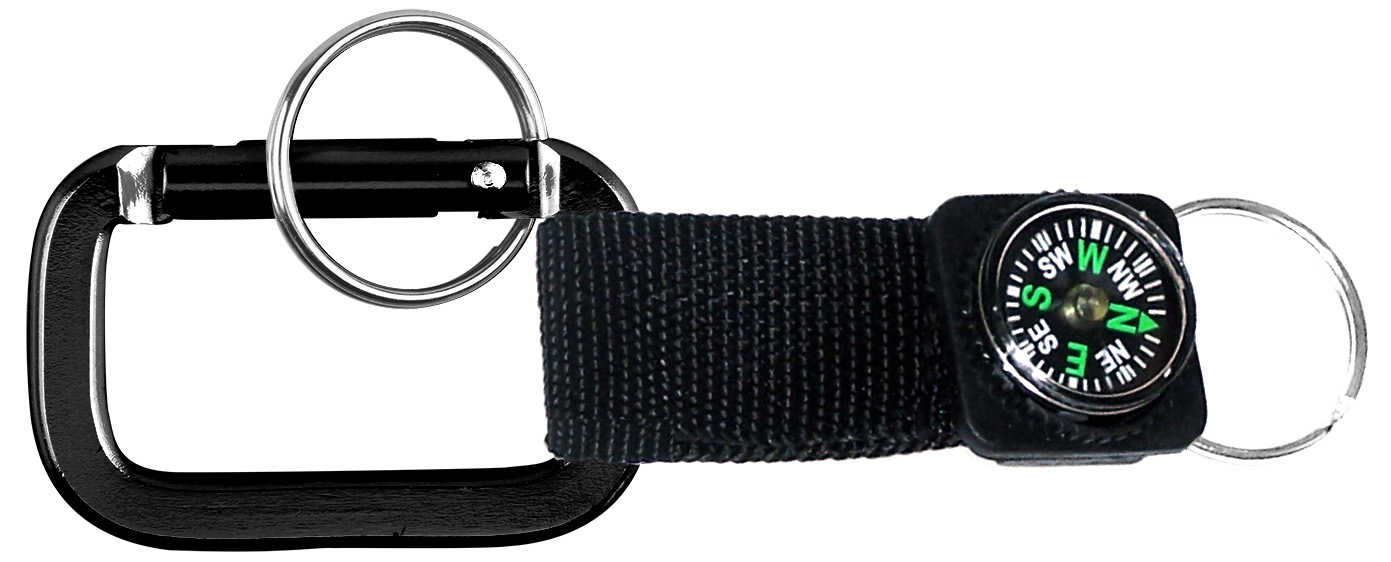 Square Shaped Carabiner with Strap and Compass 5