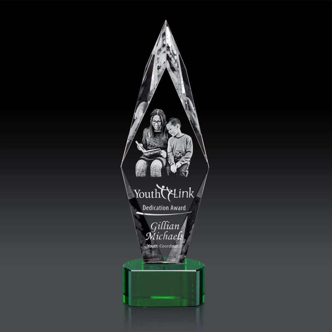 Manilow Award on Paragon Base (3D) - Green 3