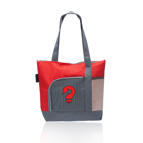Polyester Canvas Two-Tone Tote - 16.5"W x 14.5"H x 4.5"D, custom tote bag with logo imprint 2