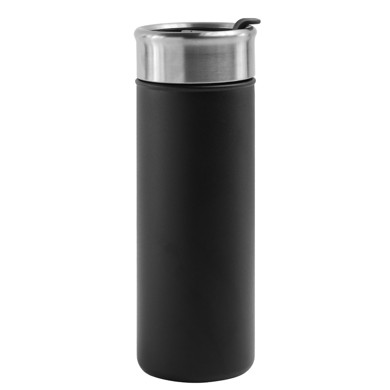 18 Oz. Newport Double Wall Stainless Steel Vacuum Insulated Canteen (Black)