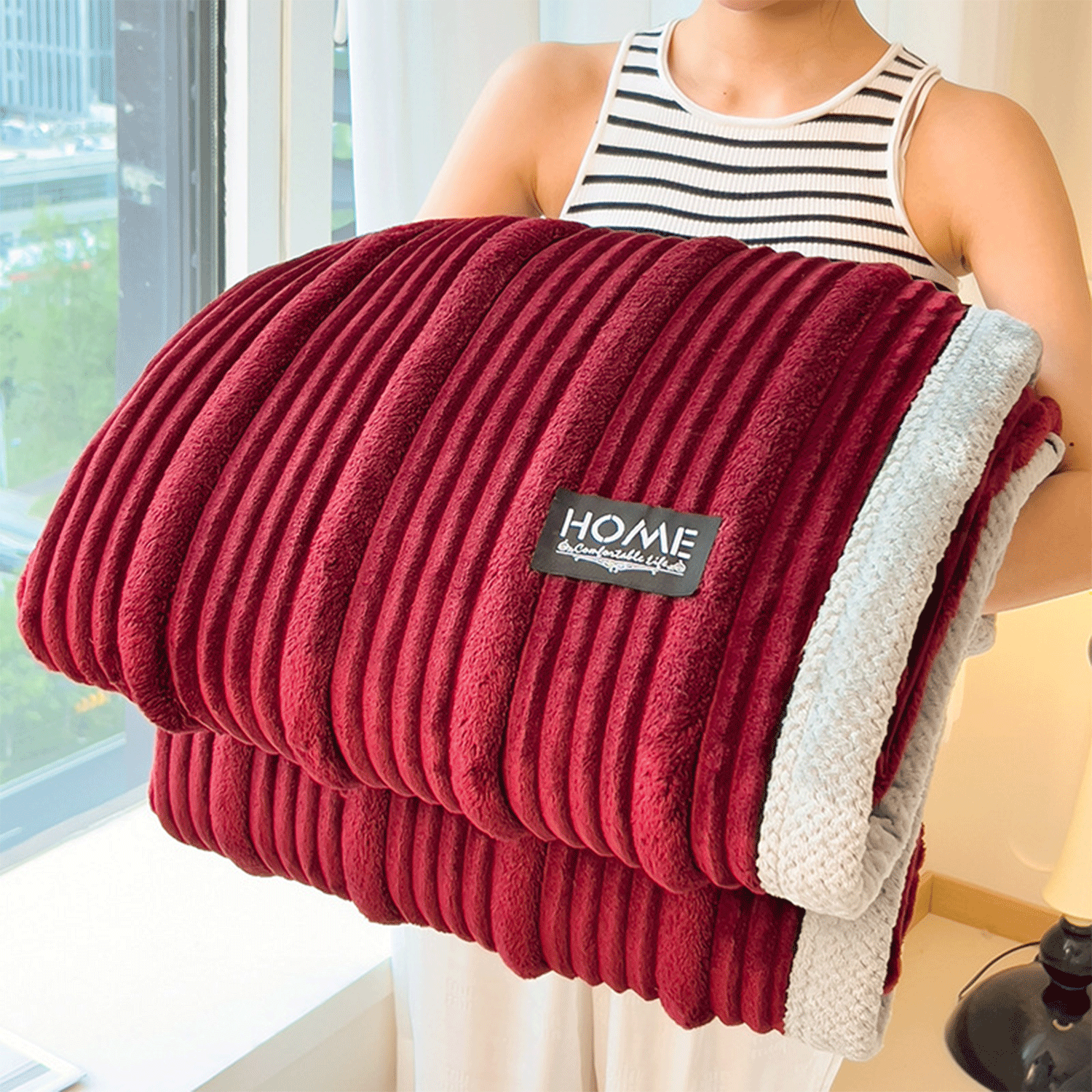 polyester solid color super soft Velvet Flannel blanket 7