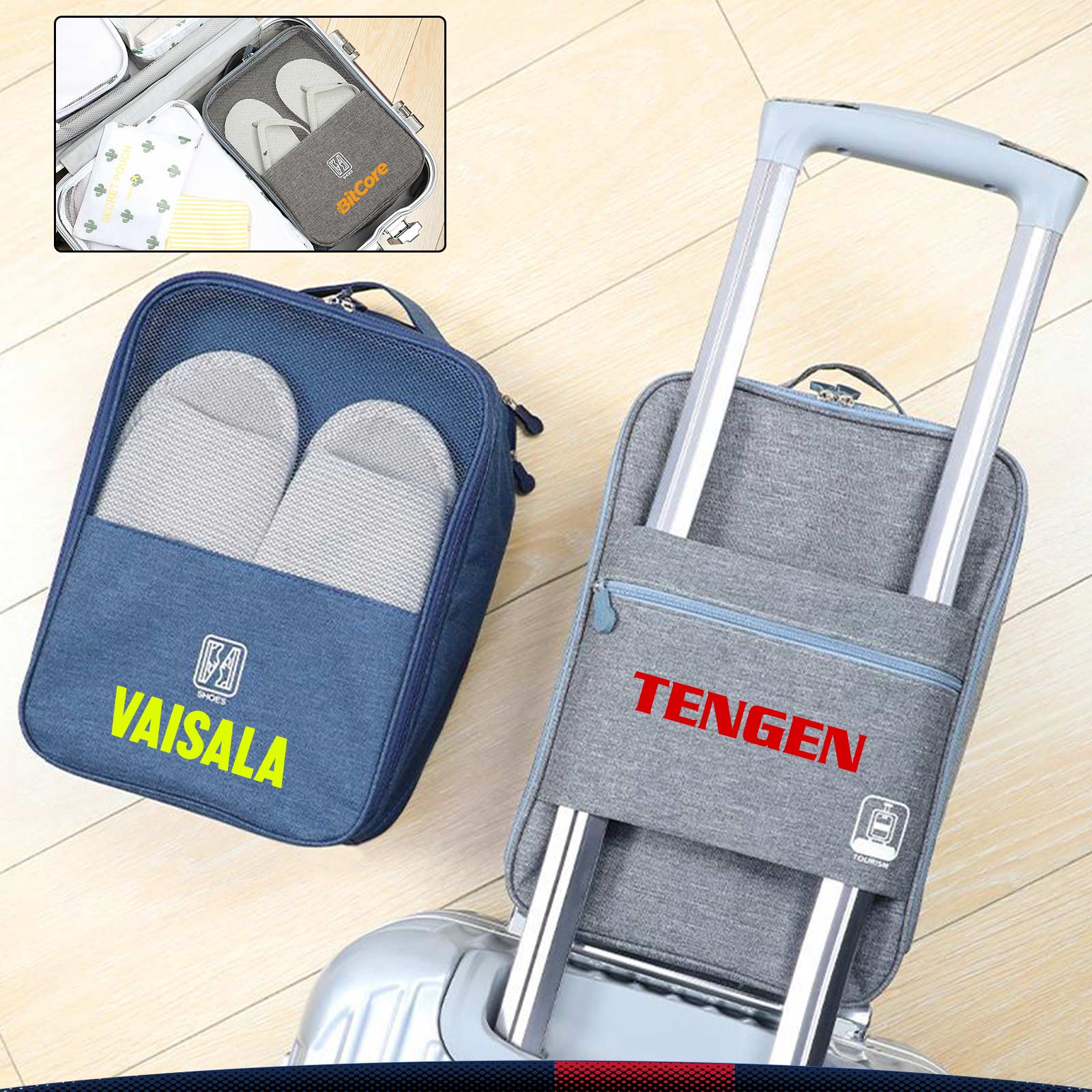 Zaffory Triple-Layer Travel Shoe Bag 5