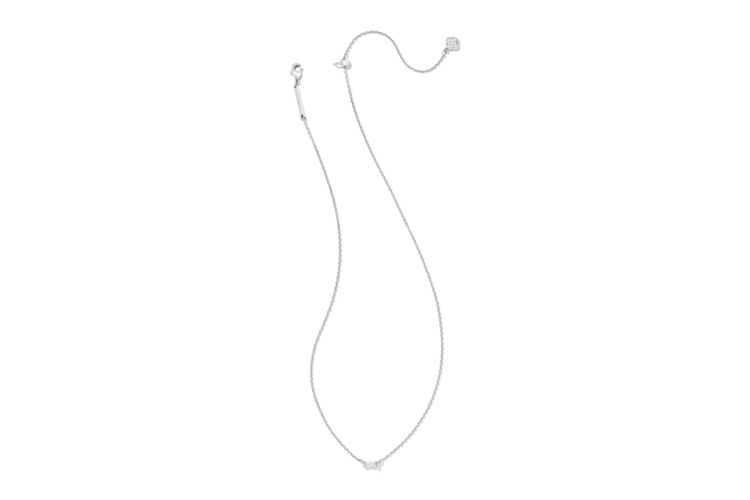 Kendra Scott Juliette Silver Pendant Necklace in White Crystal 2