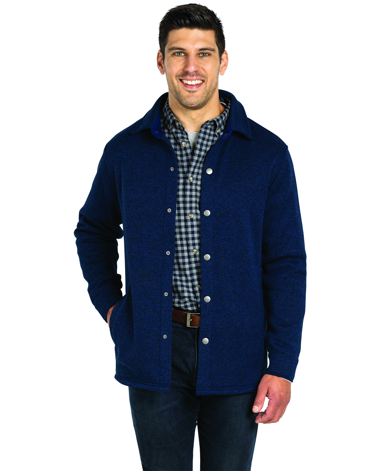 Heathered Fleece Snap Shacket 84