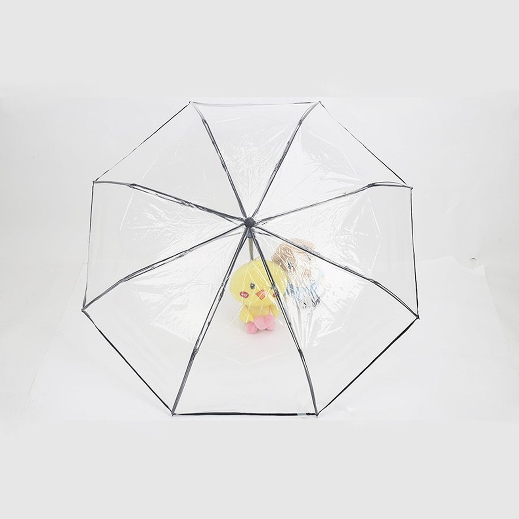 Tri-Fold Automatic Open Stick Event Transparent Umbrella 11
