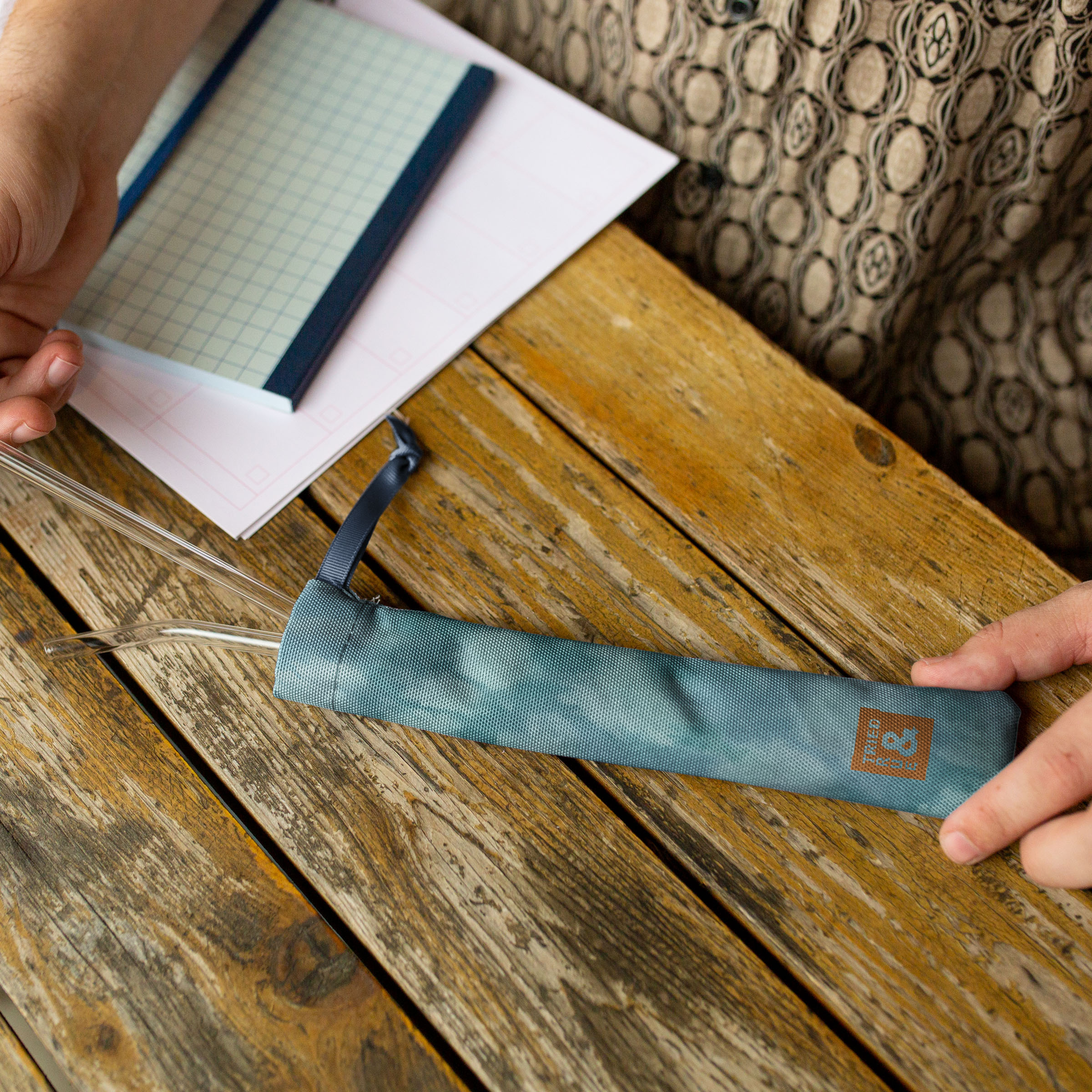 POUCH FOR REUSABLE STRAWS - 1000D RPET - POUCH EMPTY