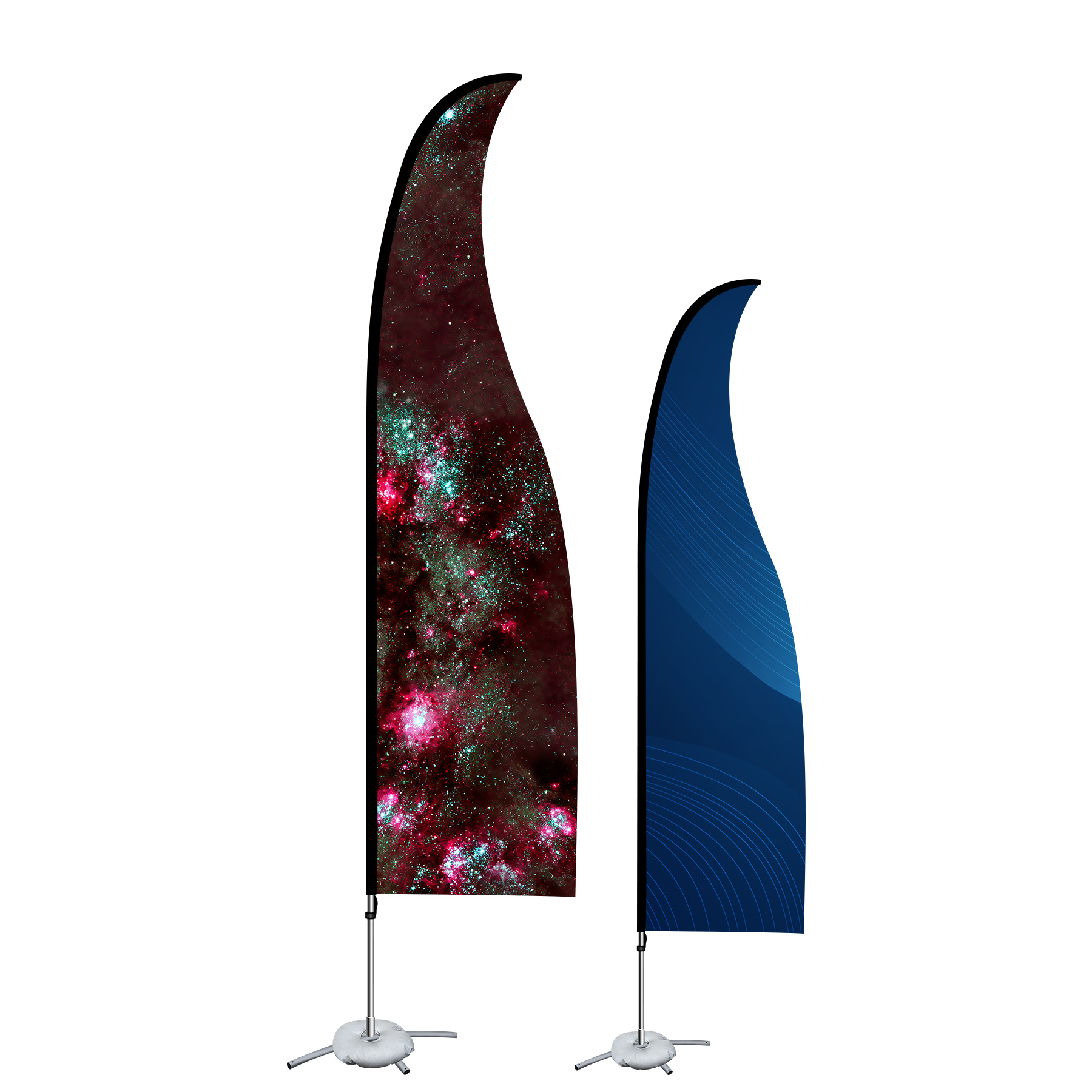9ft Double Sided Printed Feather Beach Flag Kit W/ Cross Base & Water Bag 3