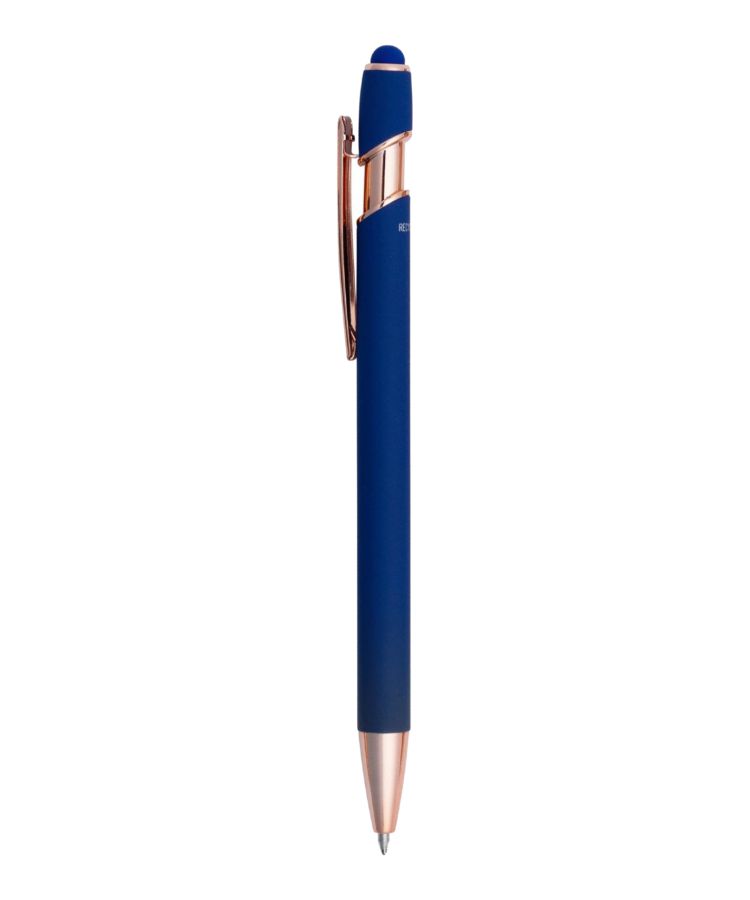 Union Printed - Satin Soft Stylus Gel Click Pen w/ Rose Gold trim 6