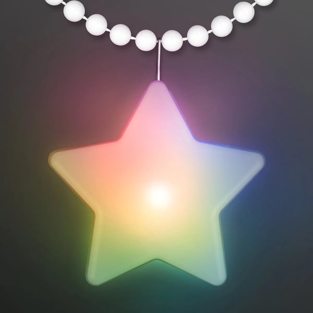 Multicolor LED Glow Star Clip-On Light Badge with White Bead 5
