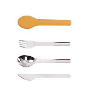 3 In 1 Stainless Steel Flatware Set Fork Knife Spoon With Silicone Pouch 17