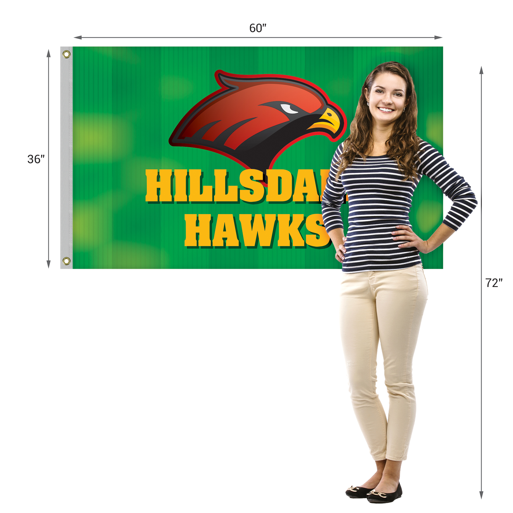 3' x 5' Promotional Polyester Single Reverse Flag 12