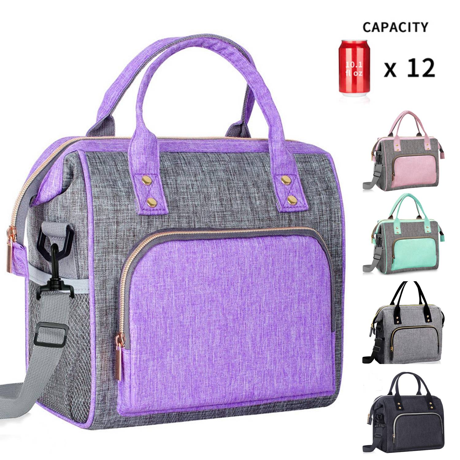 12 Can Insulated Oxford Cooler Lunch Tote Bag 1