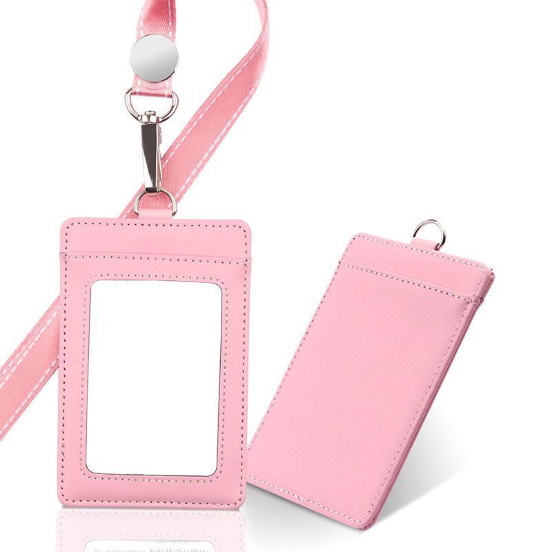 Leather ID Badge Holder with Lanyard 10