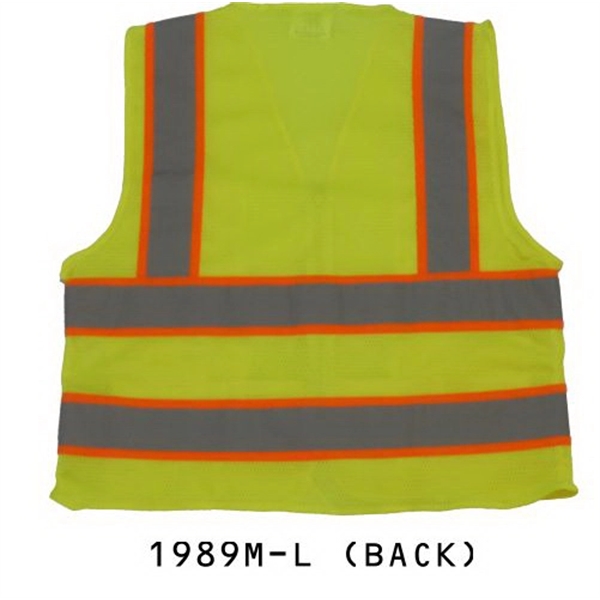 Ansi Class 2 Safety Vest , 2 Tone, Mesh, Green 3