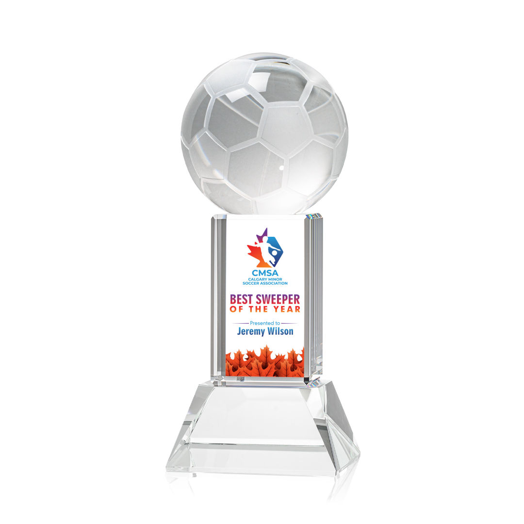 Soccer Ball VividPrint™ Award on Stowe - Clear 4