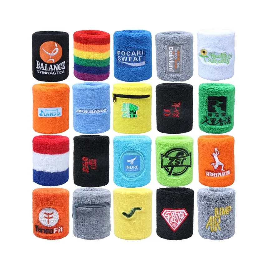 Embroidered multi color sports wristband 2