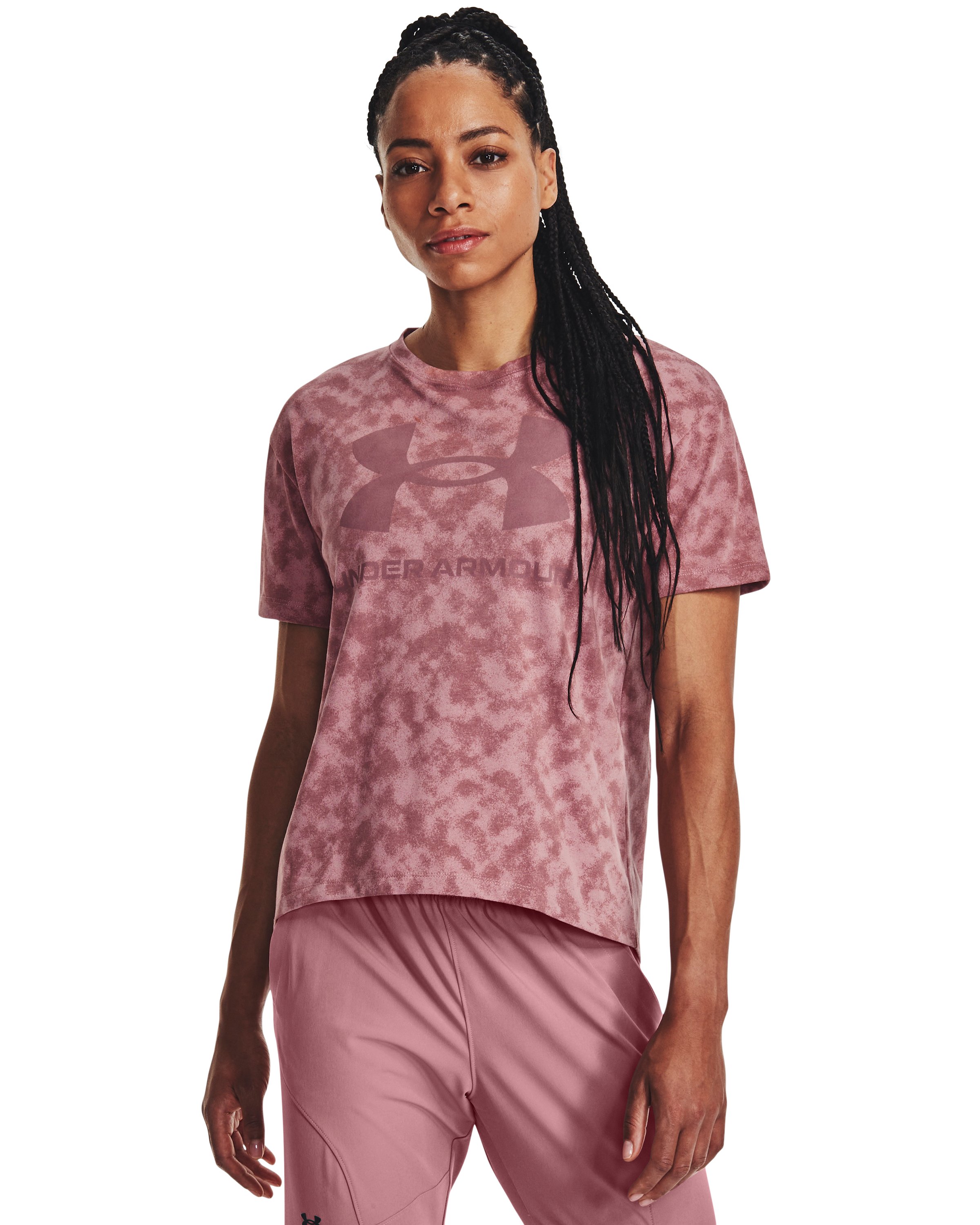 Women's UA Logo Printed Heavyweight Short Sleeve  3