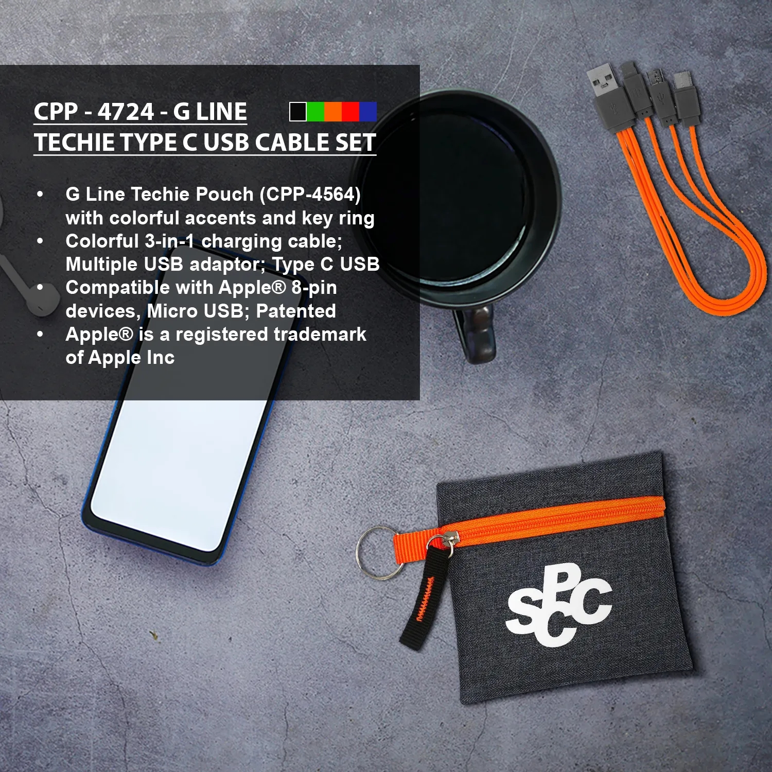G LINE TECHIE TYPE C USB CABLE SET 16