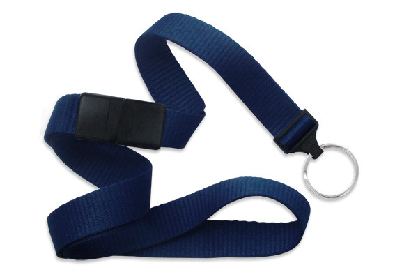 5/8" Blank Breakaway Lanyard w/Split Ring (Navy Blue) 1