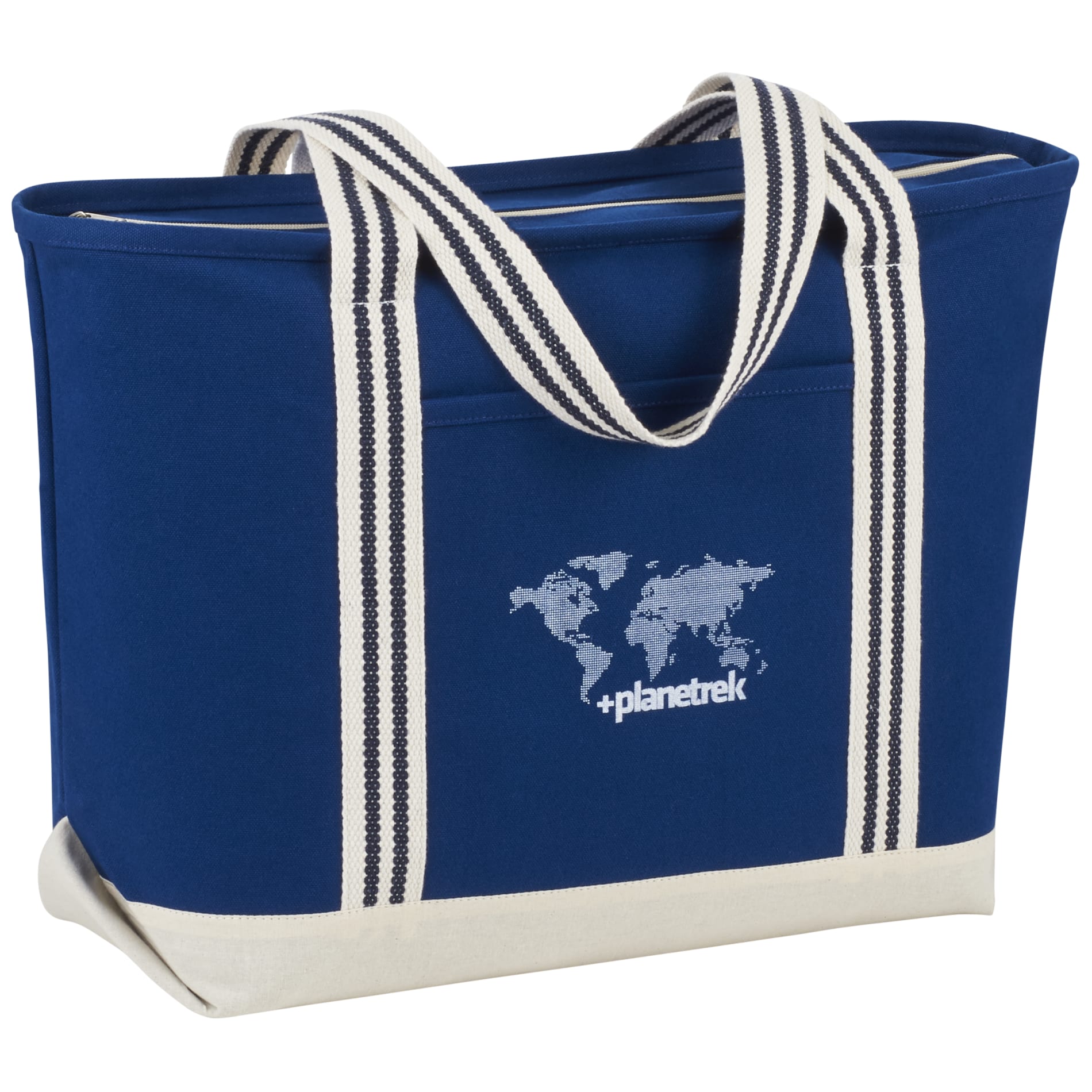 Atlantic Stripe 20oz Cotton Zippered Tote 14