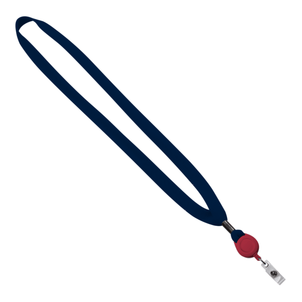 5/8" New Polyester "Shoelace" Lanyard with Retractable Badge Reel 32