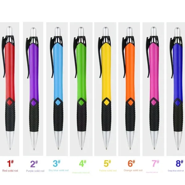 Rubber Grip Click Action Plastic Pen 6