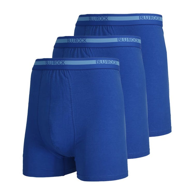 Men's Cotton Boxer Briefs - Medium Blue Large 3 Pack 2