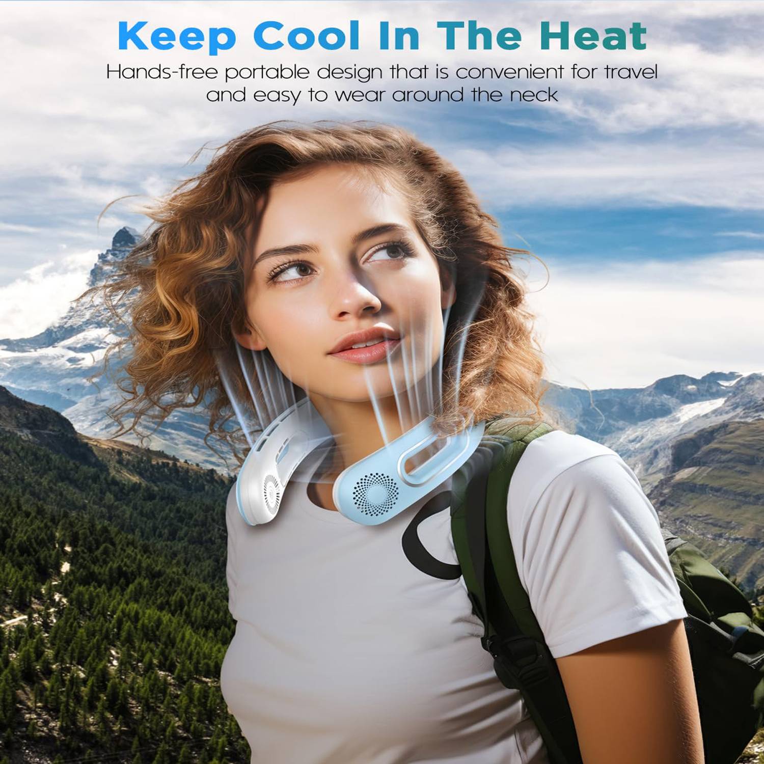 Neck Hanging USB Charging Portable Bladeless Fan 2