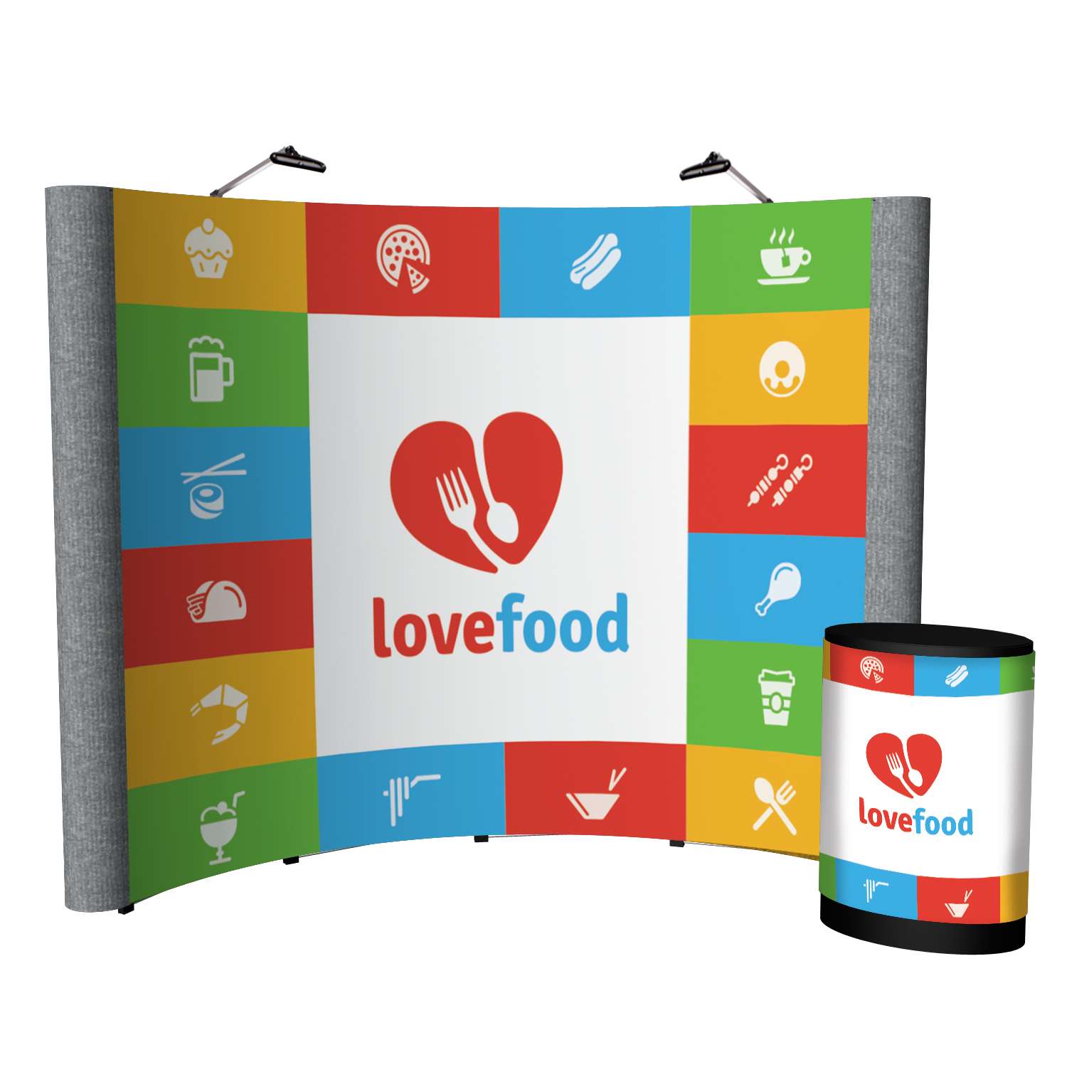 10' Echo Pop-Up Display Kit (Mural with Fabric Ends and Lights)