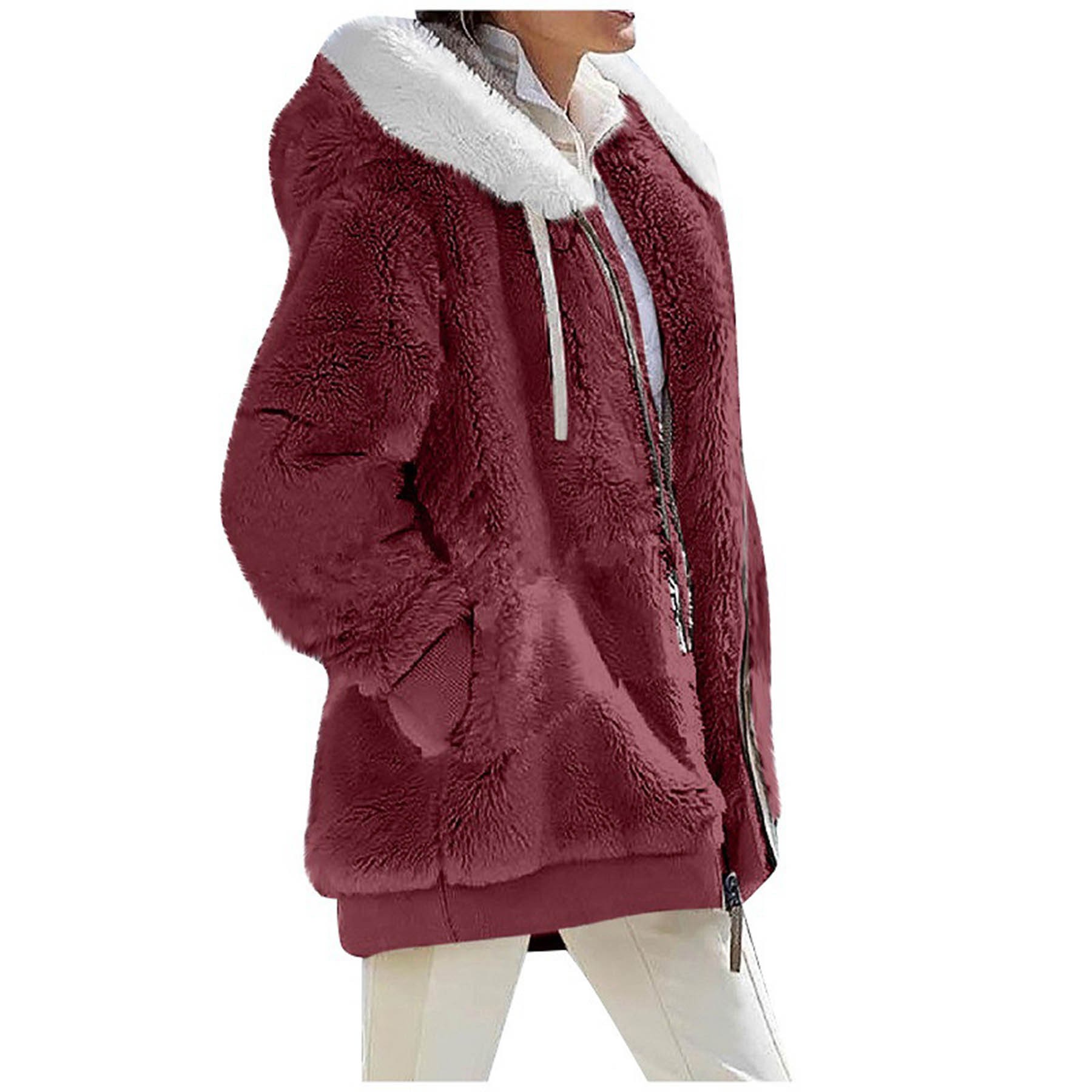 Womens Fuzzy Fleece Jacket 2