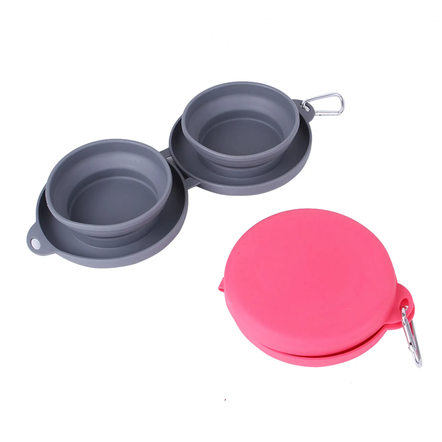 2-in-1 Foldable Pet Bowl with Carabiner 3