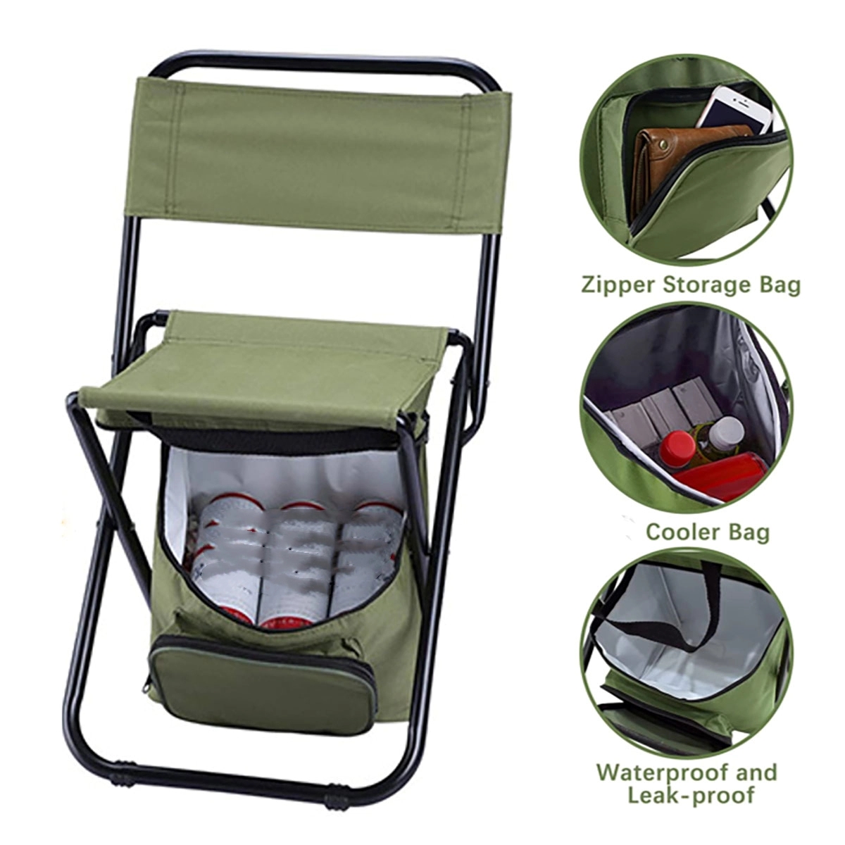 Folding Camping Chair With Cooler Bag 4