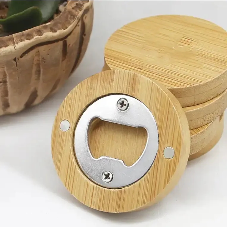 Wooden Bottle Opener With Fridge Magnet 2
