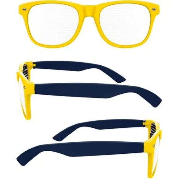 2-Tone Retro Pinhole Sunglasses W/ 1-Color Temple Imprint 7