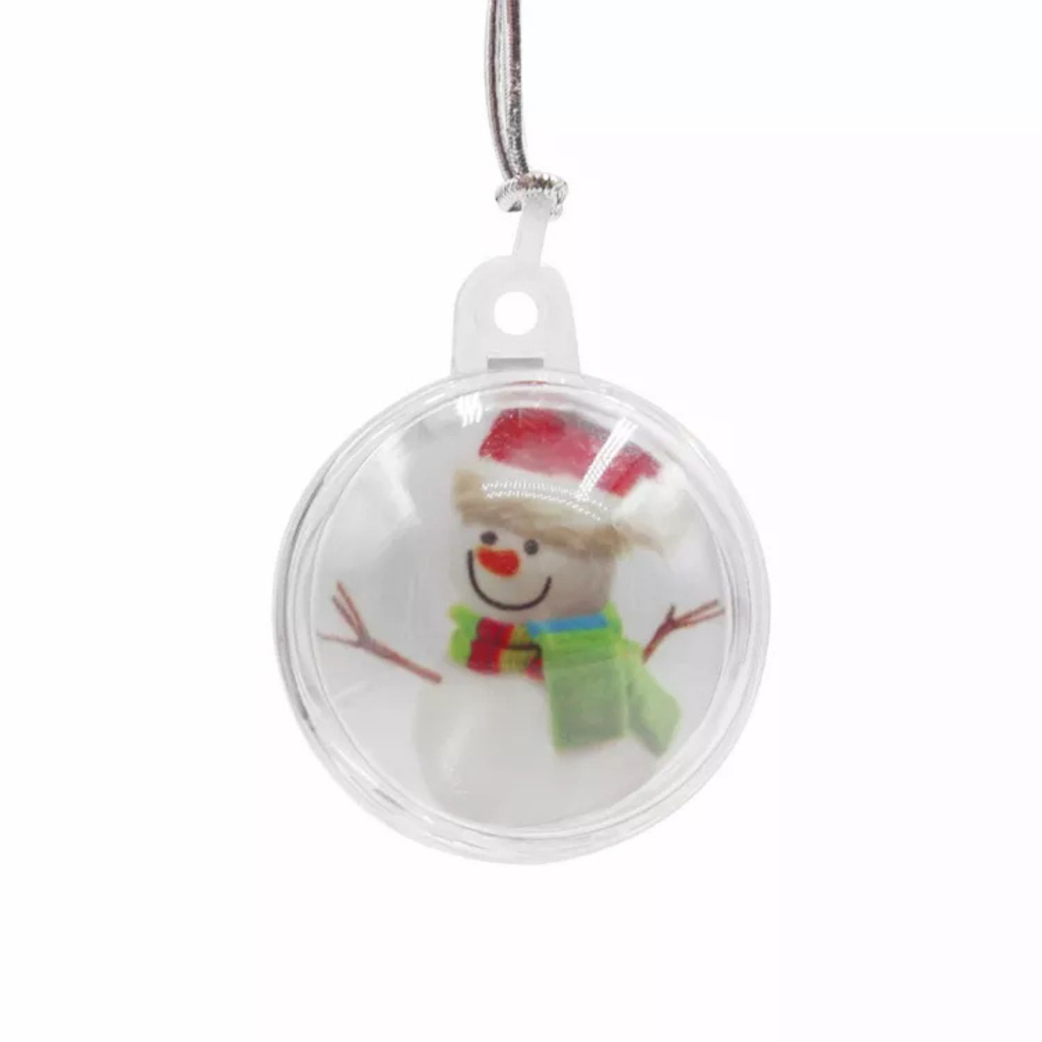 Round Clear PC Christmas Ornament 3