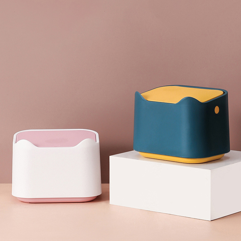 Mini Desktop Trash Can w/Lid 13