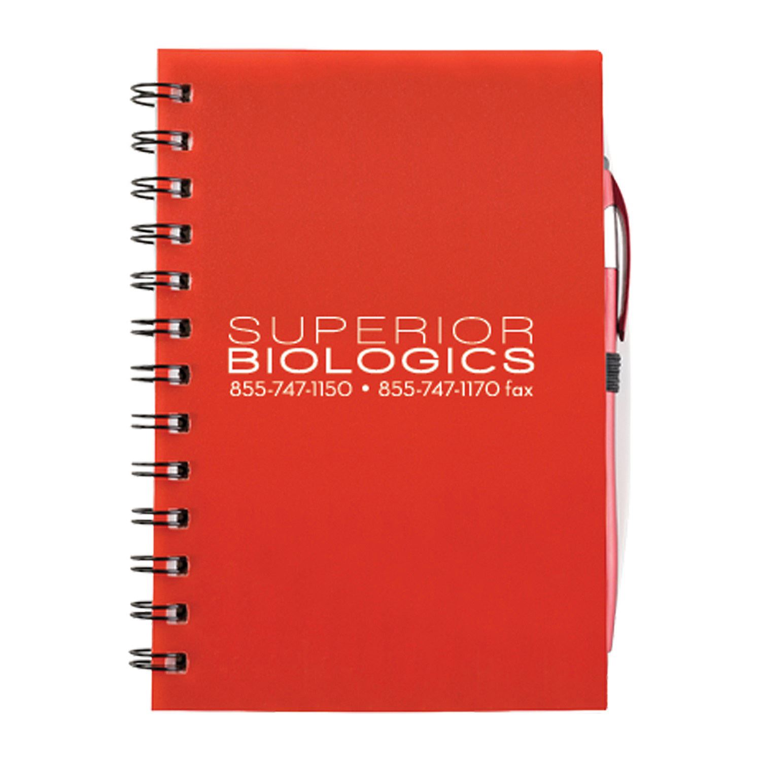 Plastic Spiral Bound Journal w/Pen 3