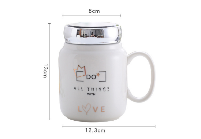 Mug with mirror creative office ceramic cup 3
