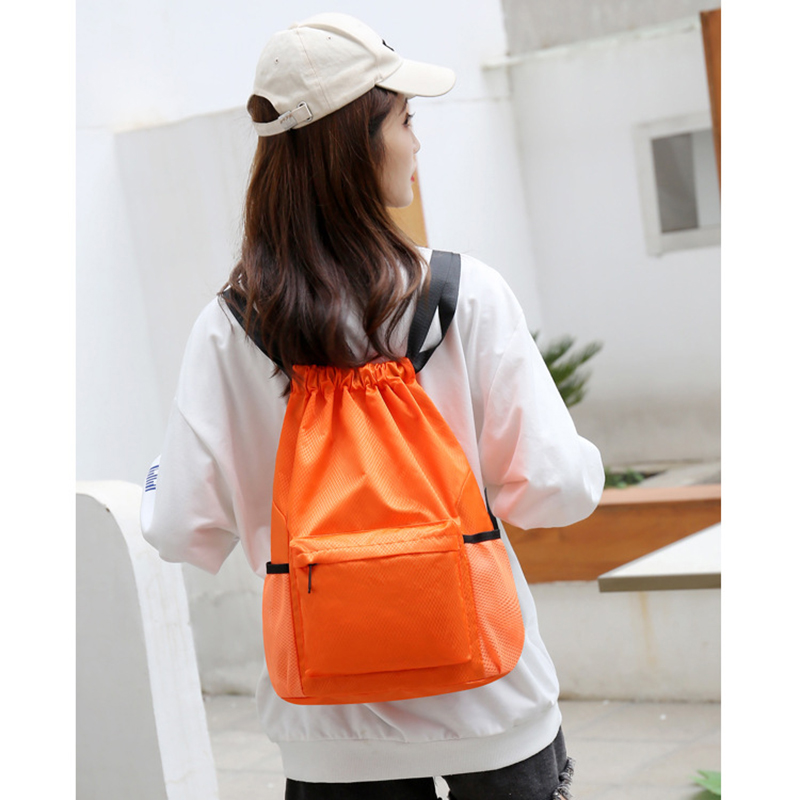Waterproof Large Sports Drawstring Backpack w/Adjustable Shoulder Strap 9