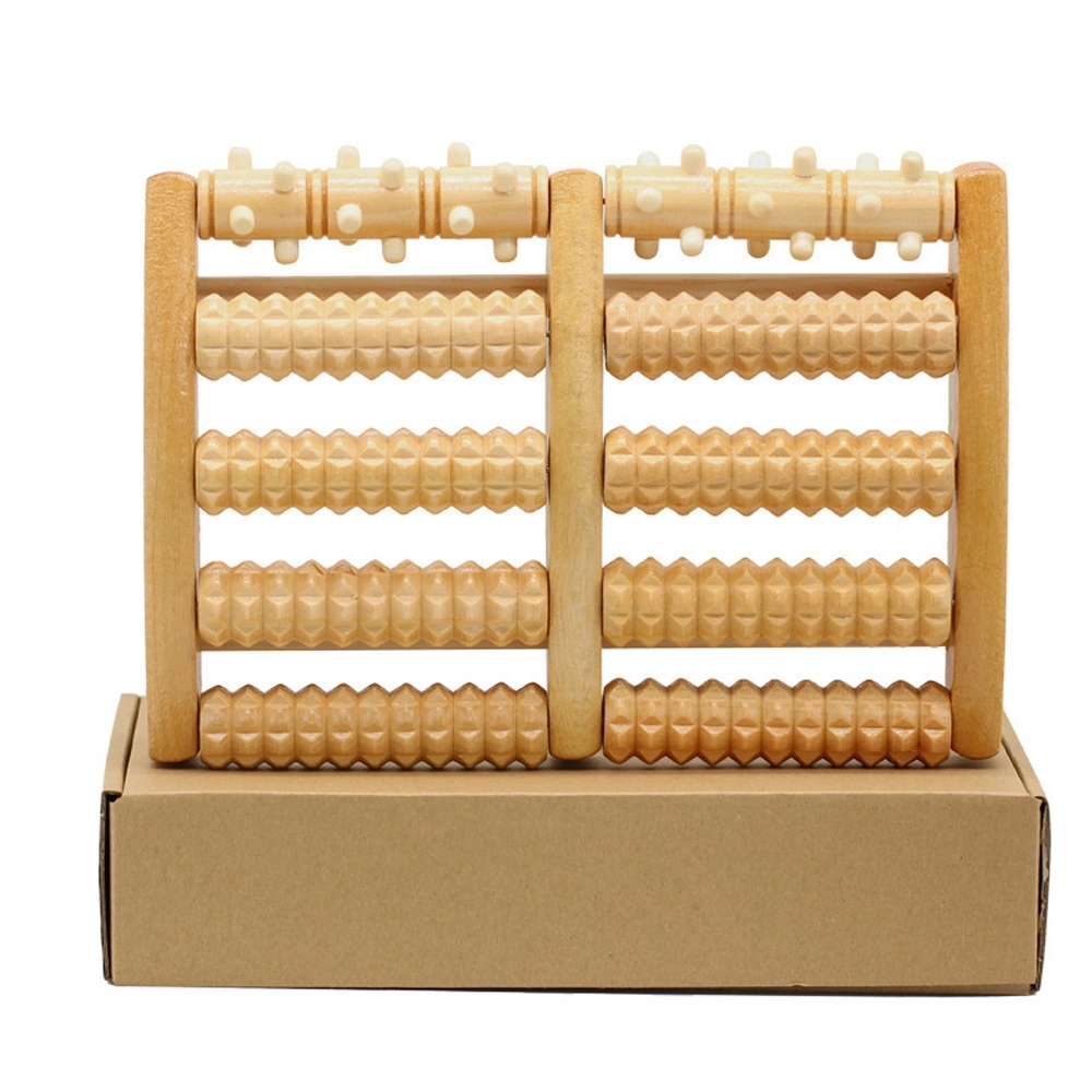 Wooden Dual Foot Massager Roller 1