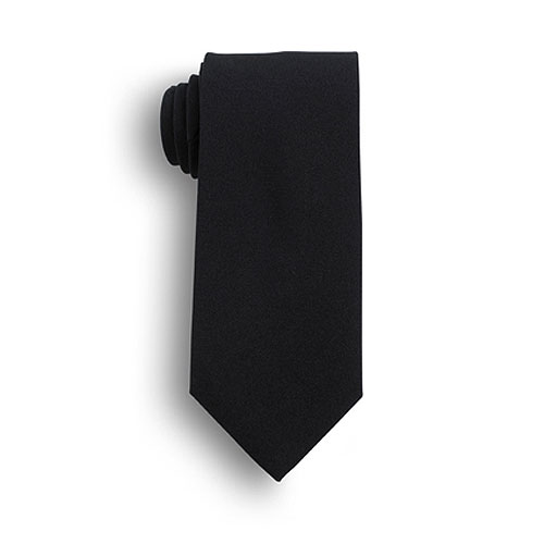 60" Extra Long Black Poplin Polyester Tie 1