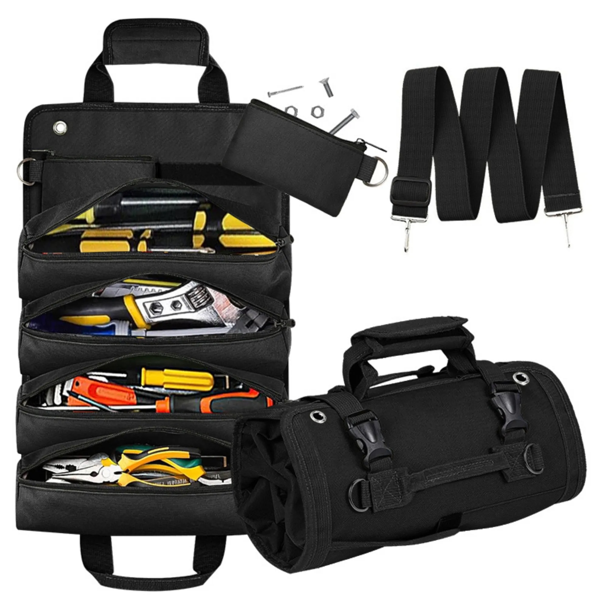 Canvas Heavy Duty Tool Roll Bag Organizer For Electrician 3
