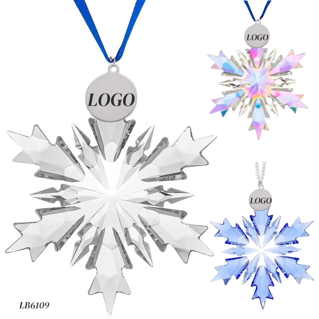 Hanging Crystal Snowflake for Christmas Ornaments 3